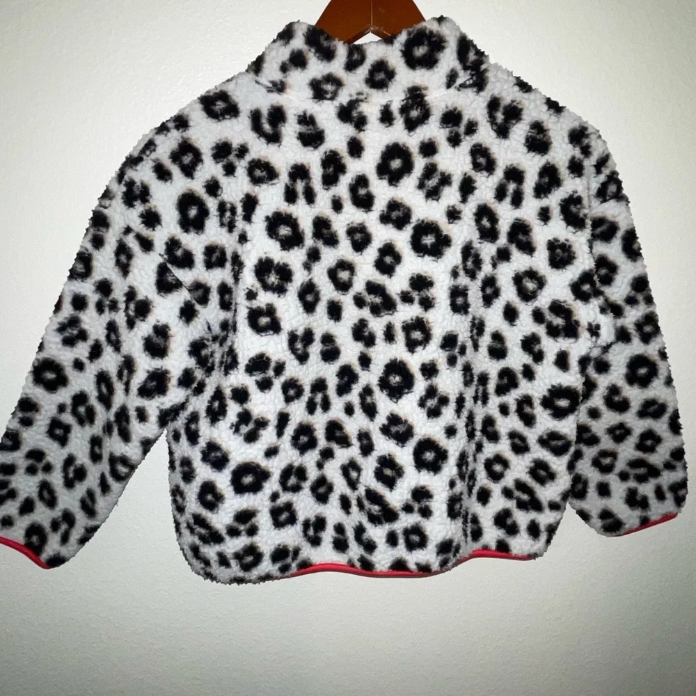 Old Navy Leopard Print Fleece with Red Trim